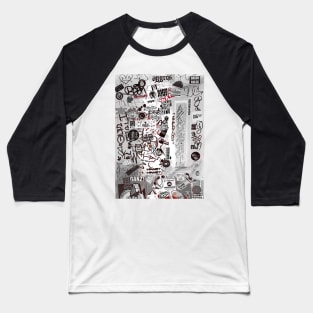 Graffiti Street Tags Stickers NYC Art Baseball T-Shirt